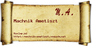 Machnik Ametiszt névjegykártya